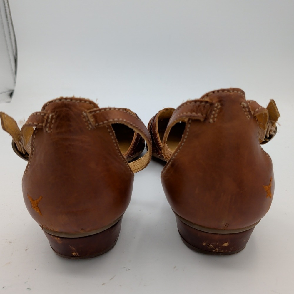 Pikolinos Mahon Brown Leather Huarache Wedge Sandal Women 40 Braided Ankle Strap - Picture 5 of 8